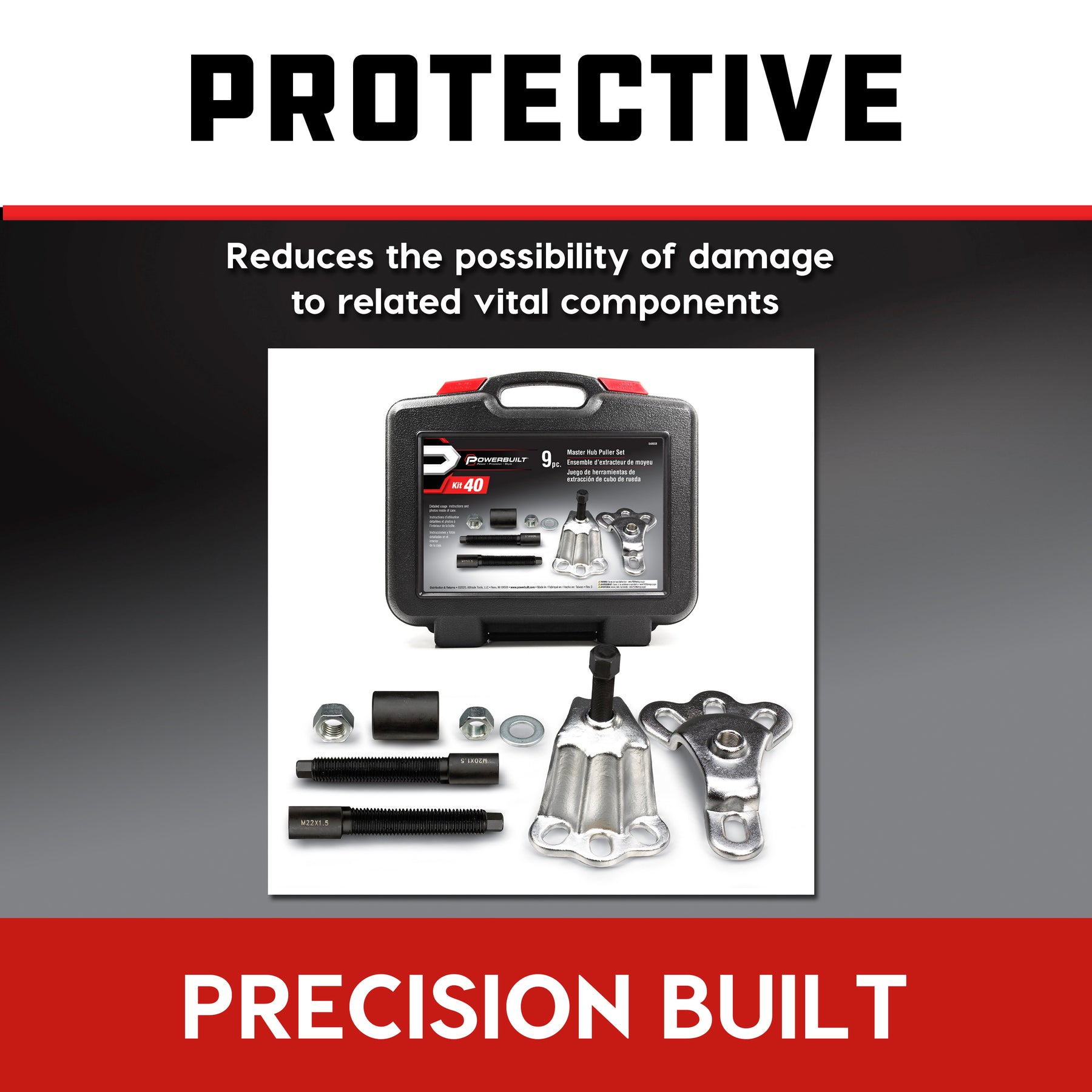 Master Hub Puller Tool Set - Remove and Install Car Wheel