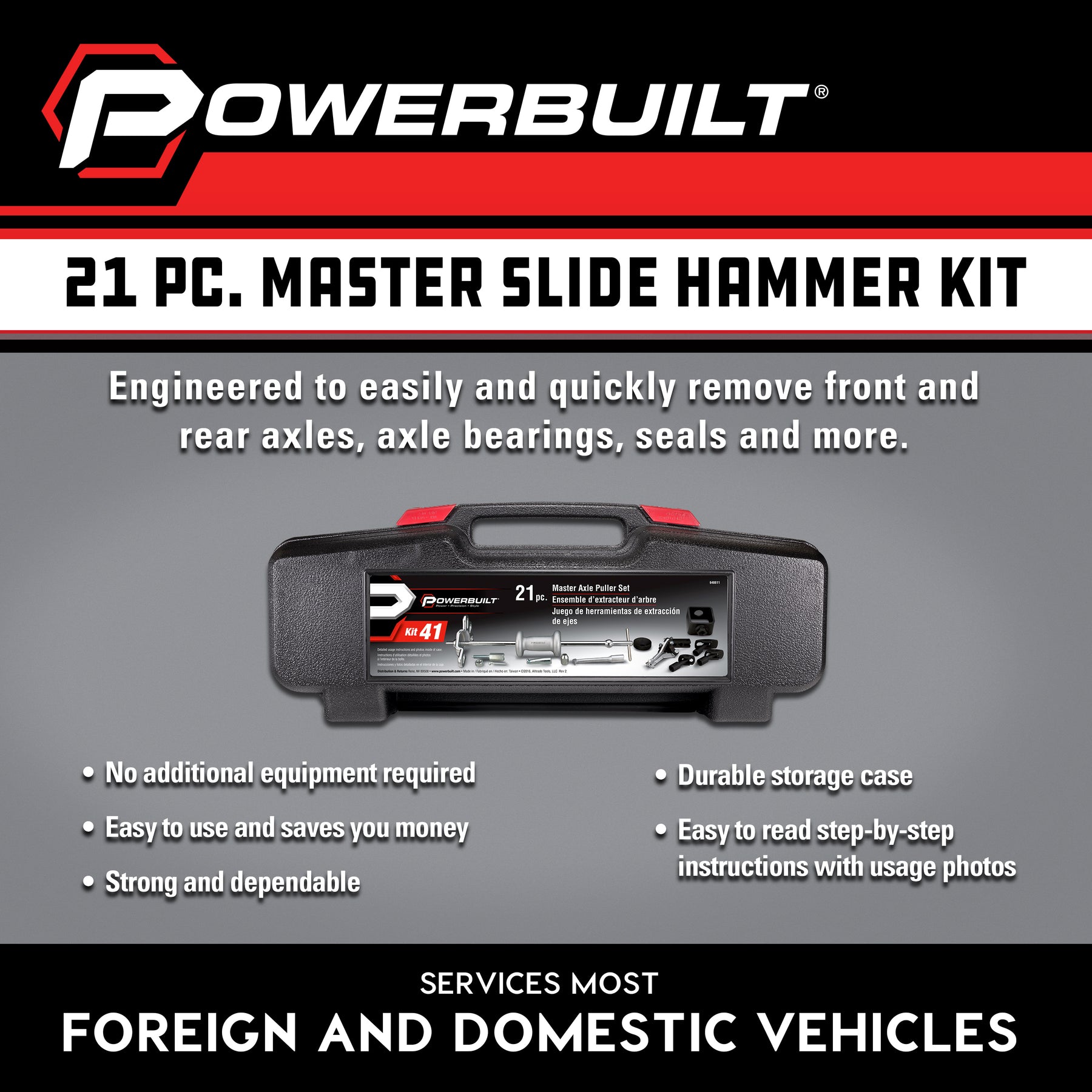 Master Axle Puller Tool Set - Remove Car Front and Rear