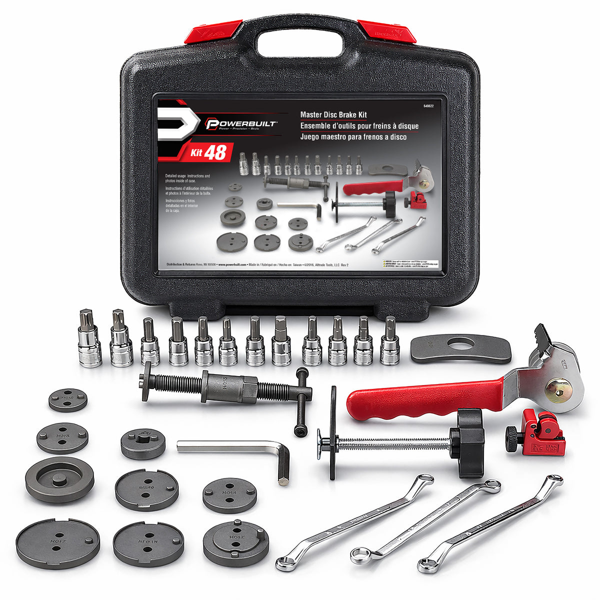 Alltrade 648622キット48マスターディスクブレーキツールセット 2mvetro Master Disc Brake Service Set - Vehicle Brake Caliper Wind
