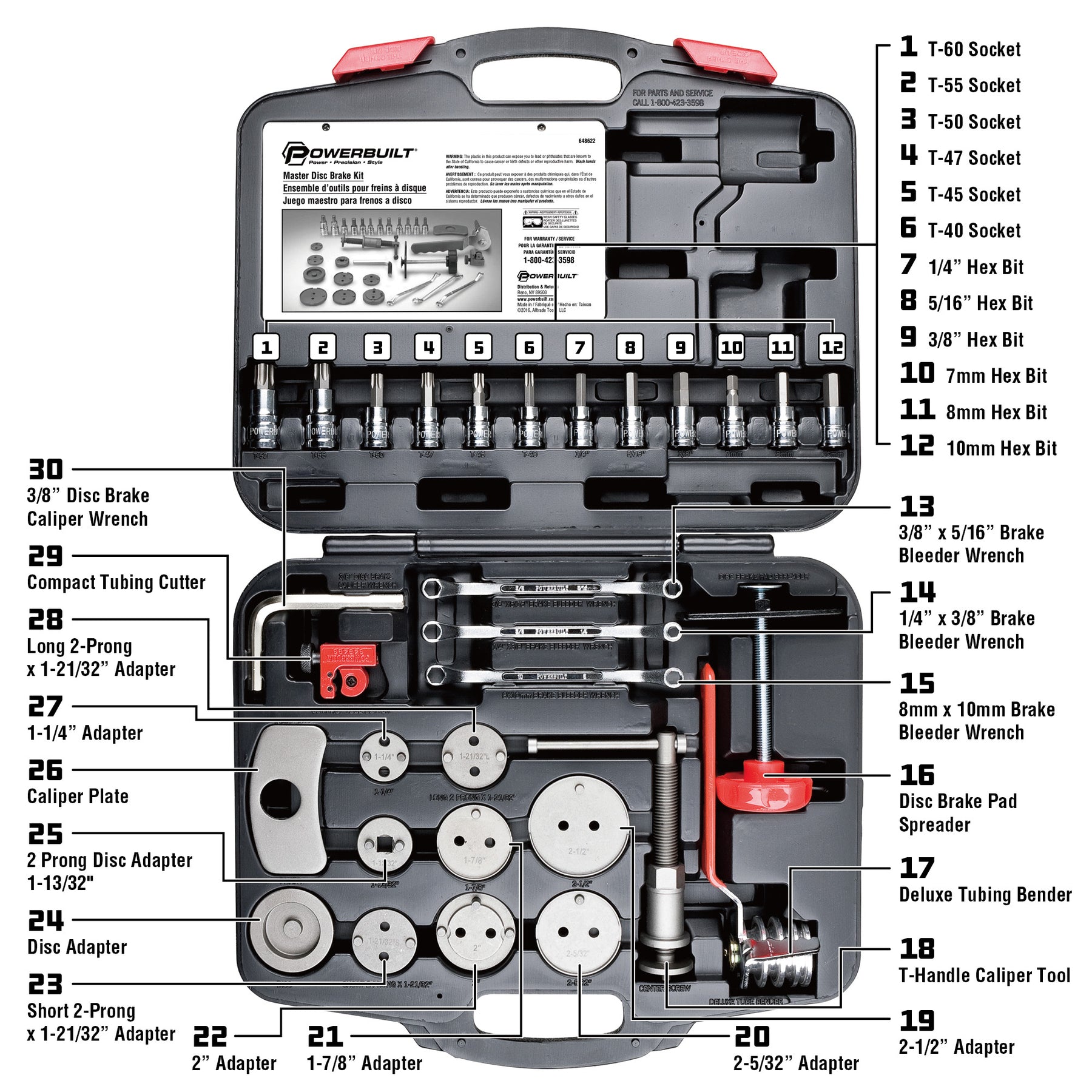 ABN 26-Piece Brake Tool Combo Kit - 18pc Caliper Tool Set & 8pc Brake Tool Set