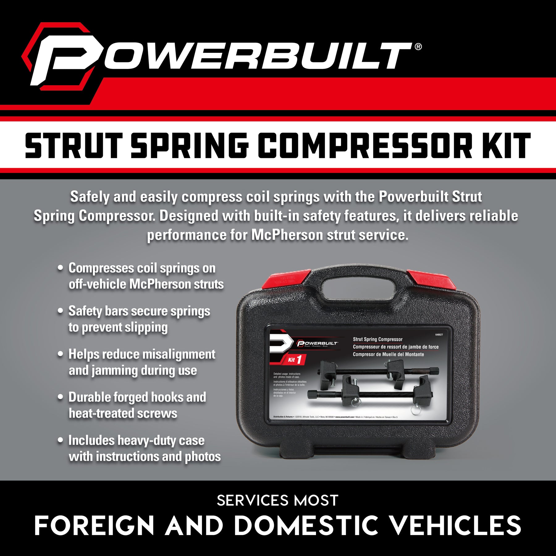 2 Piece Strut Spring Compressor Kit