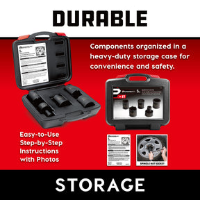 5 Piece Spindle Nut Socket Kit