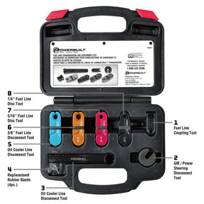 25-Piece Fuel A/C & Transmission Line Disconnect Tool Set – Oil Cooler Adapters