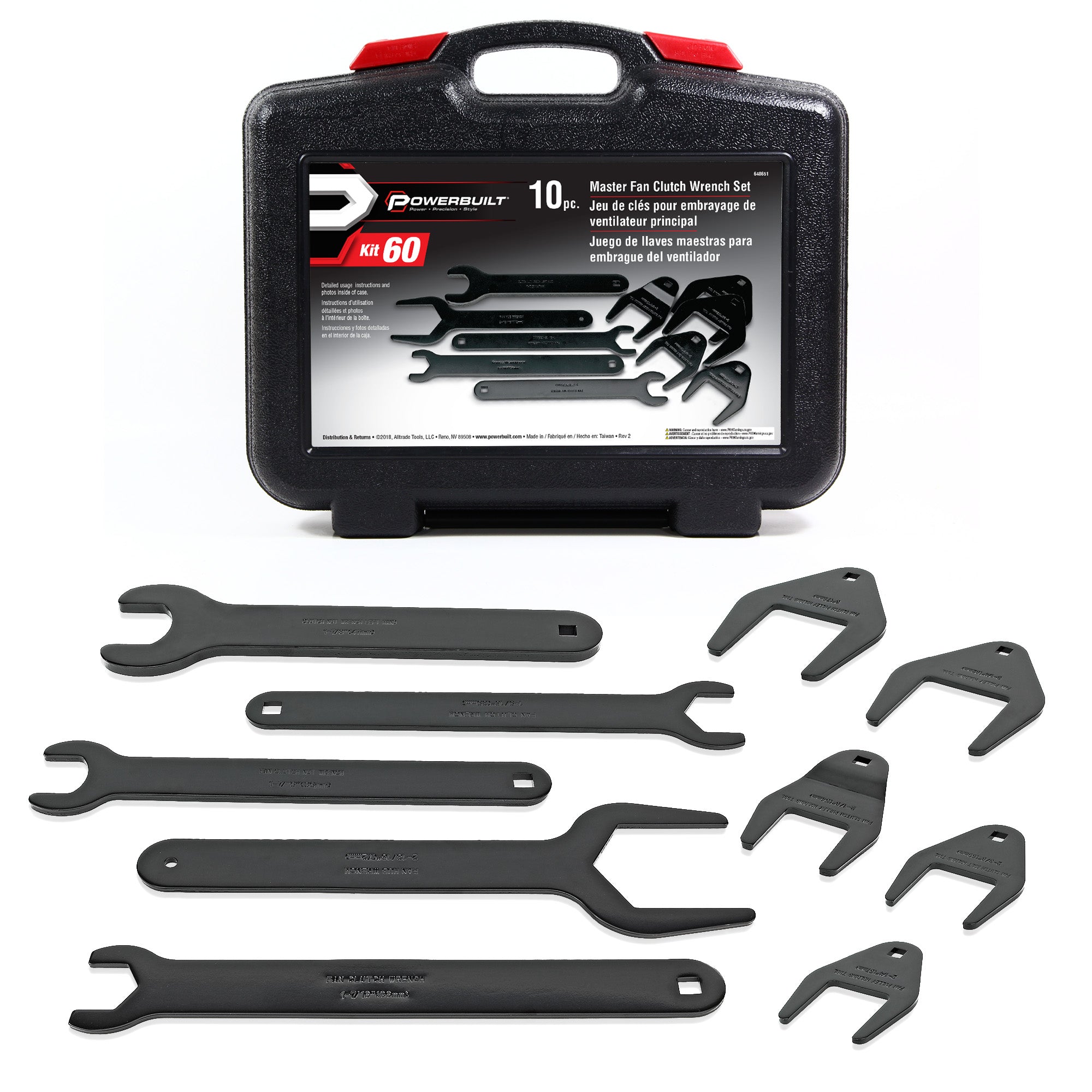 Fan Clutch Wrench Master Kit - 10 Piece - Remove - Wrenches