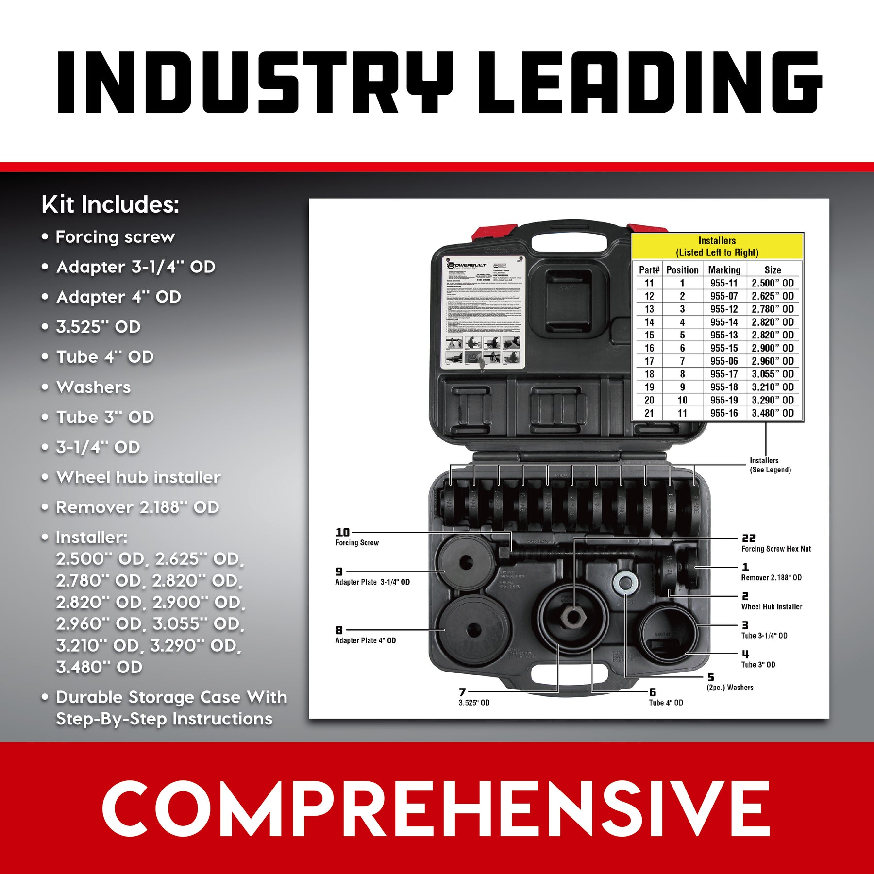 23 Piece FWD Bearing Removal And Installer Kit
