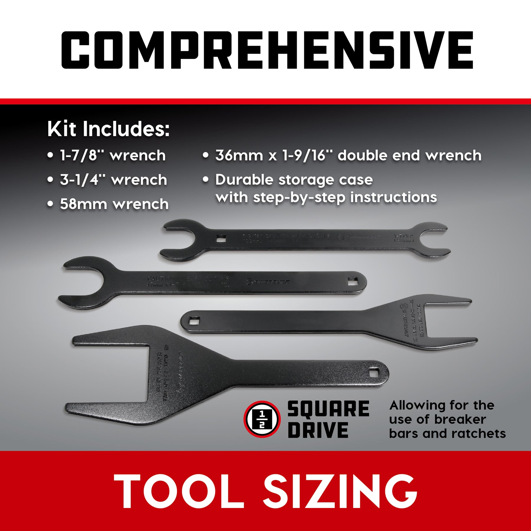 7-Piece Pneumatic Fan Clutch Wrench Set – Removal & Install Tools For Chrysler Ford Jeep