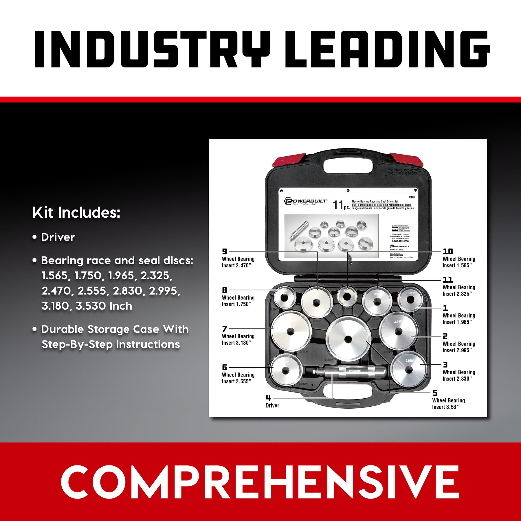 11 Piece Master Bearing Race And Seal Driver Kit