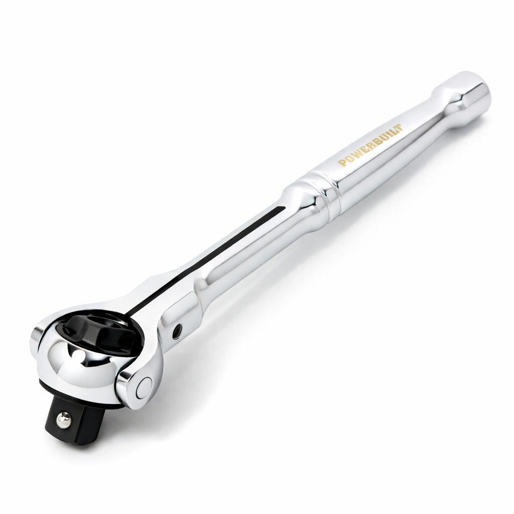 Compact 3/8 in. Dr. Swivel-Head Ratchet, 72 Tooth