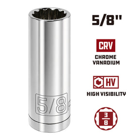 3/8 in. Dr. Sockets - SAE Deep - 12 Pt.