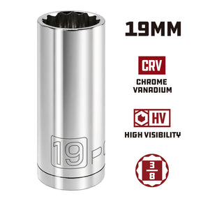 3/8 in. Dr. Sockets - Metric Deep -  12 Pt.