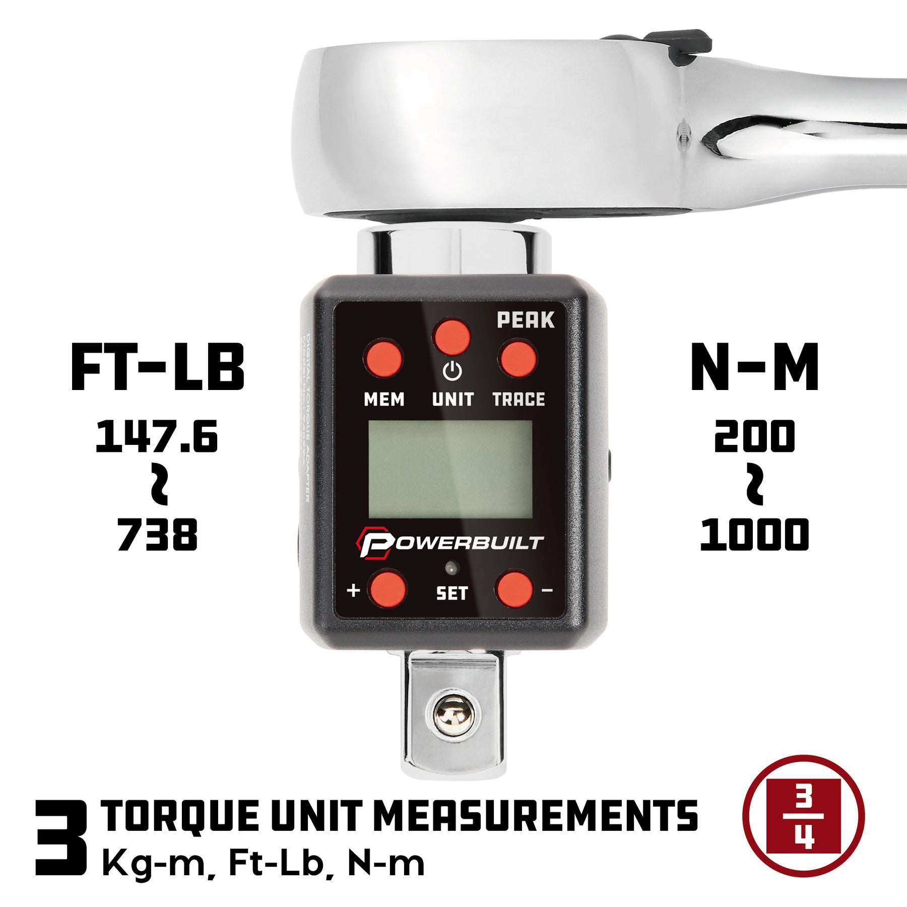 3/4-Inch Drive Digital Torque Adapter