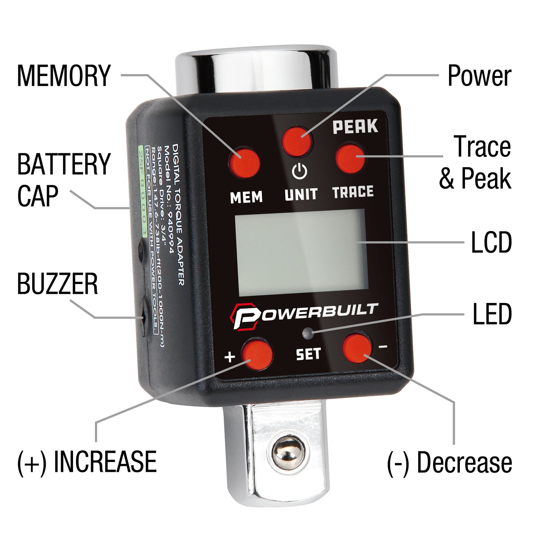 3/4-Inch Drive Digital Torque Adapter