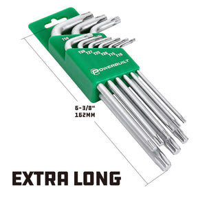 9 Piece Long Arm Torx Key Wrench Set