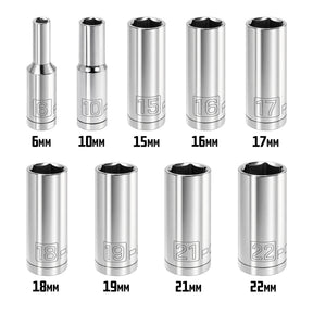 22 Piece 3/8 in. Dr. Metric 6 Pt. Socket Set
