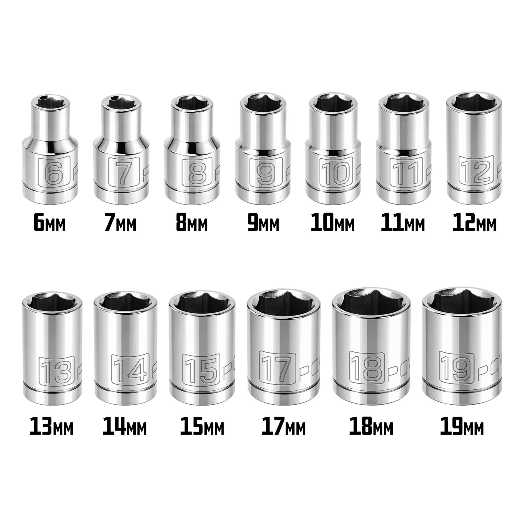 22 Piece 3/8 in. Dr. Metric 6 Pt. Socket Set