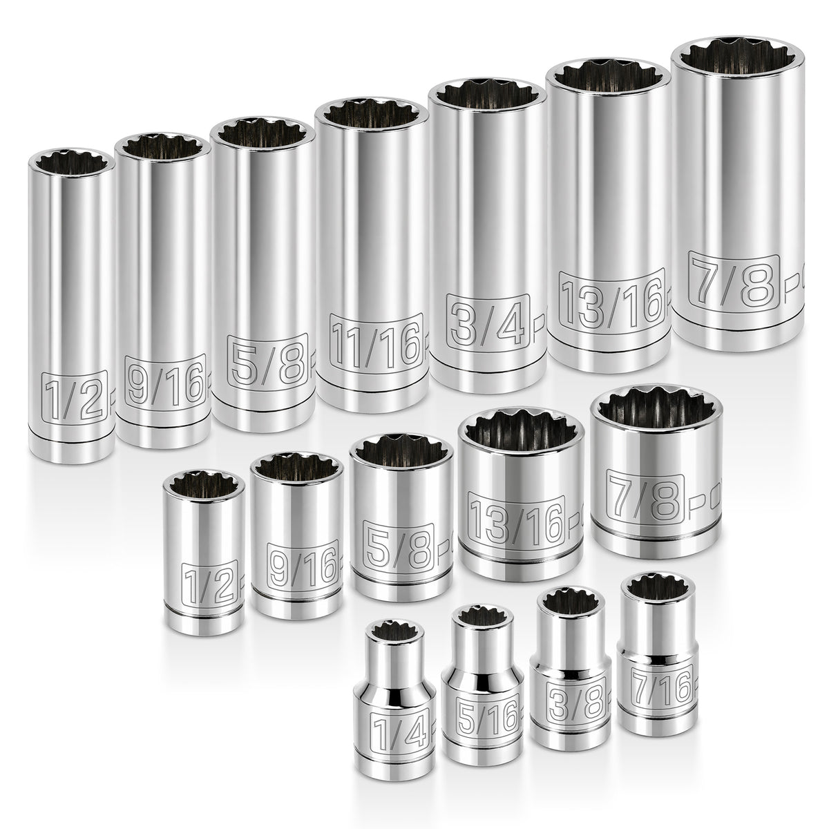 16 Piece 3/8 in. Dr. SAE 12 Pt. Socket Set