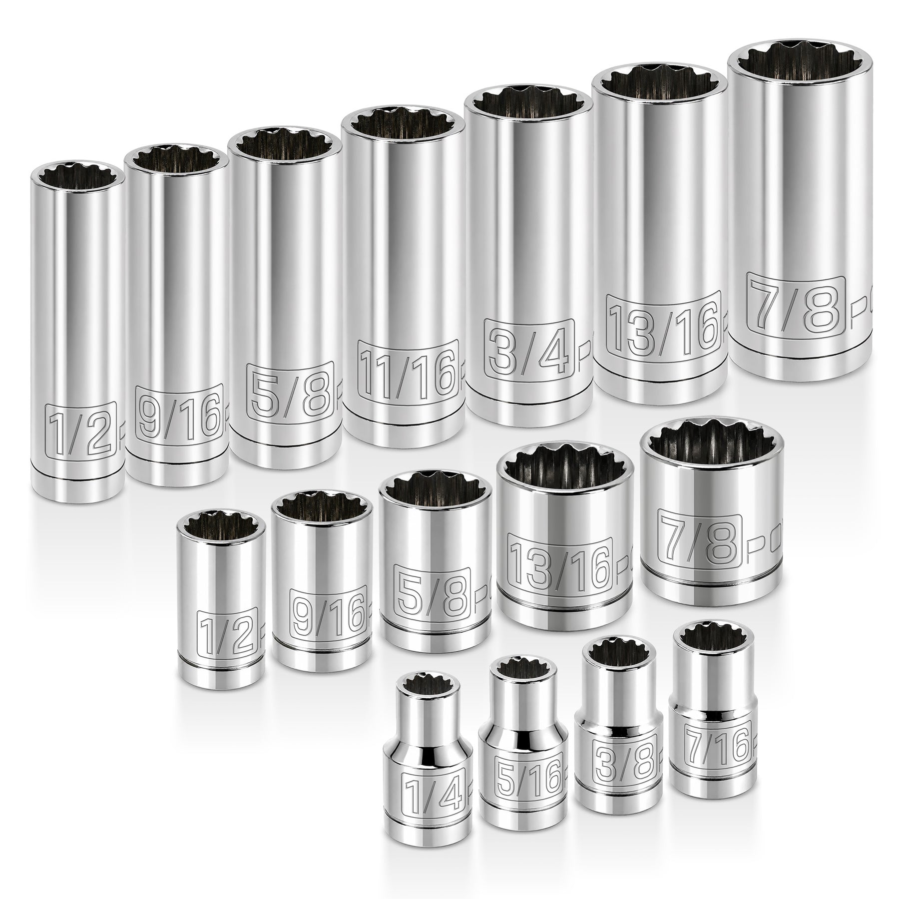16 Piece 3/8 in. Dr. SAE 12 Pt. Socket Set