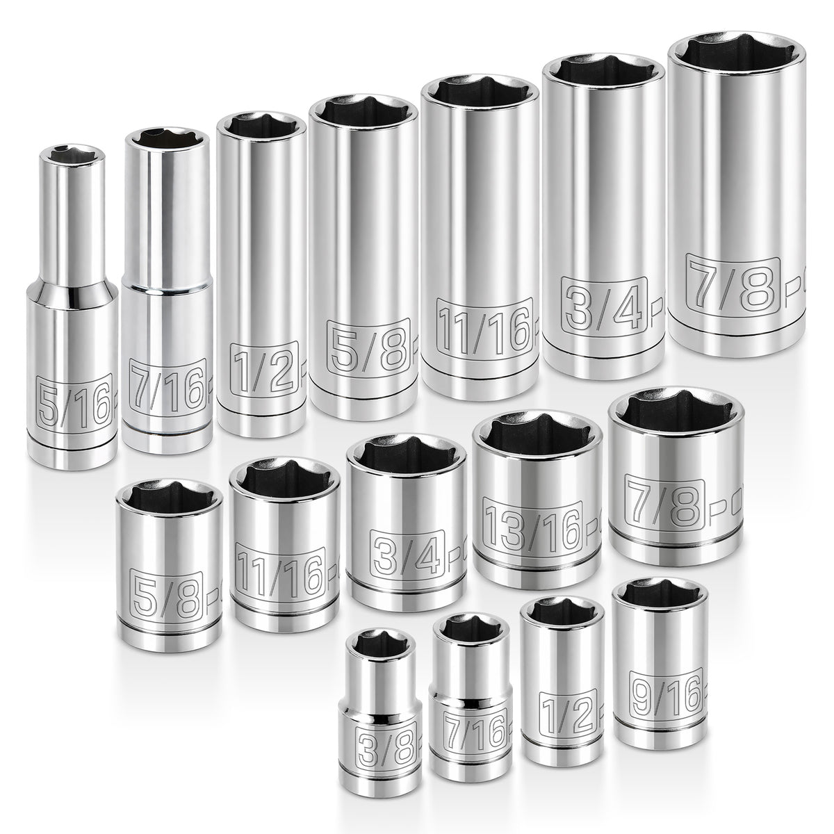 16 Piece 3/8 in. Dr. SAE 6 Pt. Socket Set