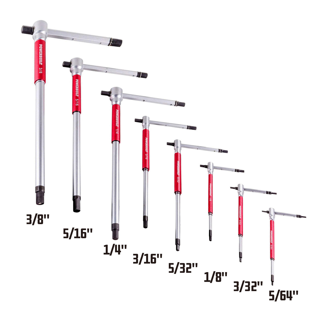 8 Piece SAE T-Handle Hex Key Wrench Set