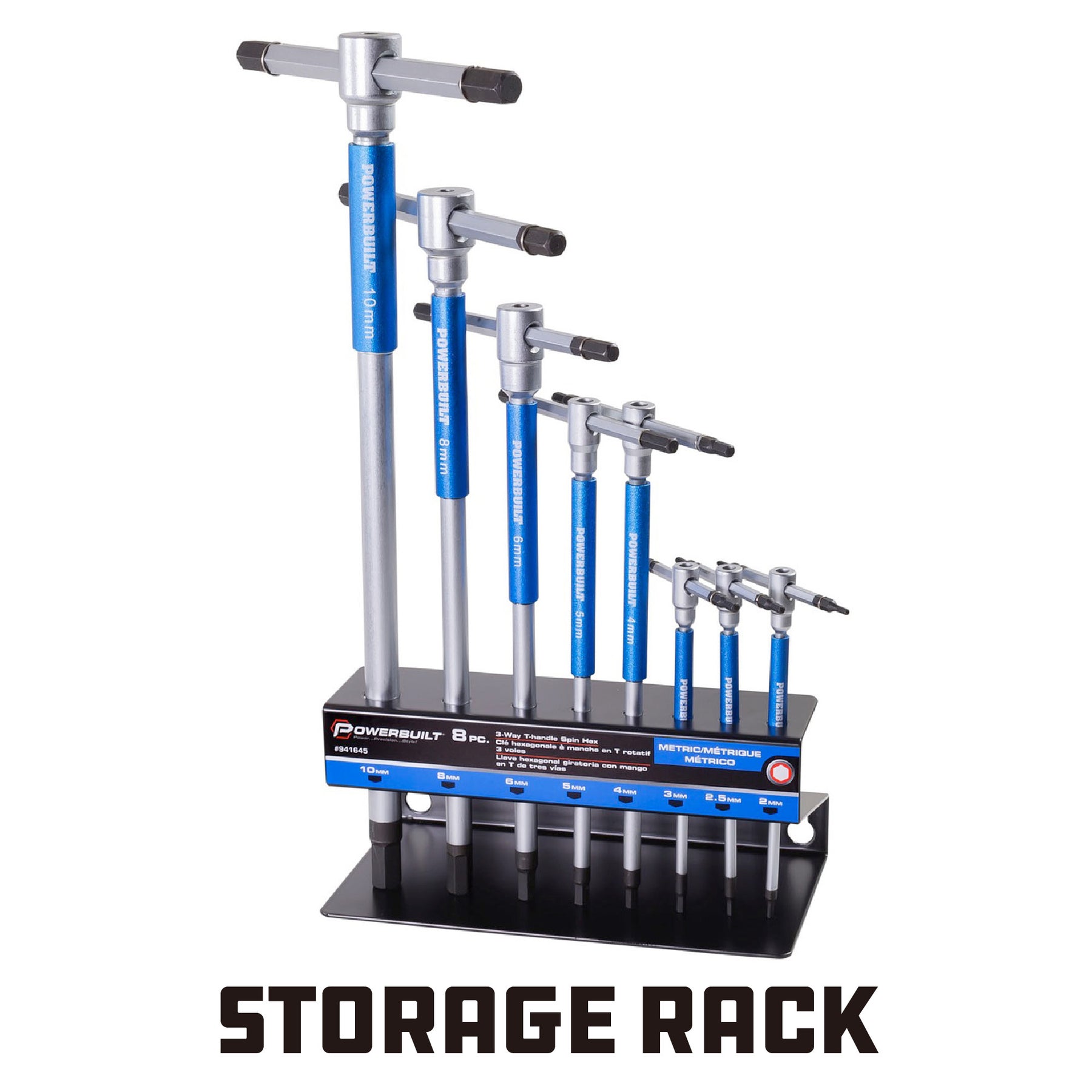 8 Piece Metric T-Handle Hex Key Wrench Set