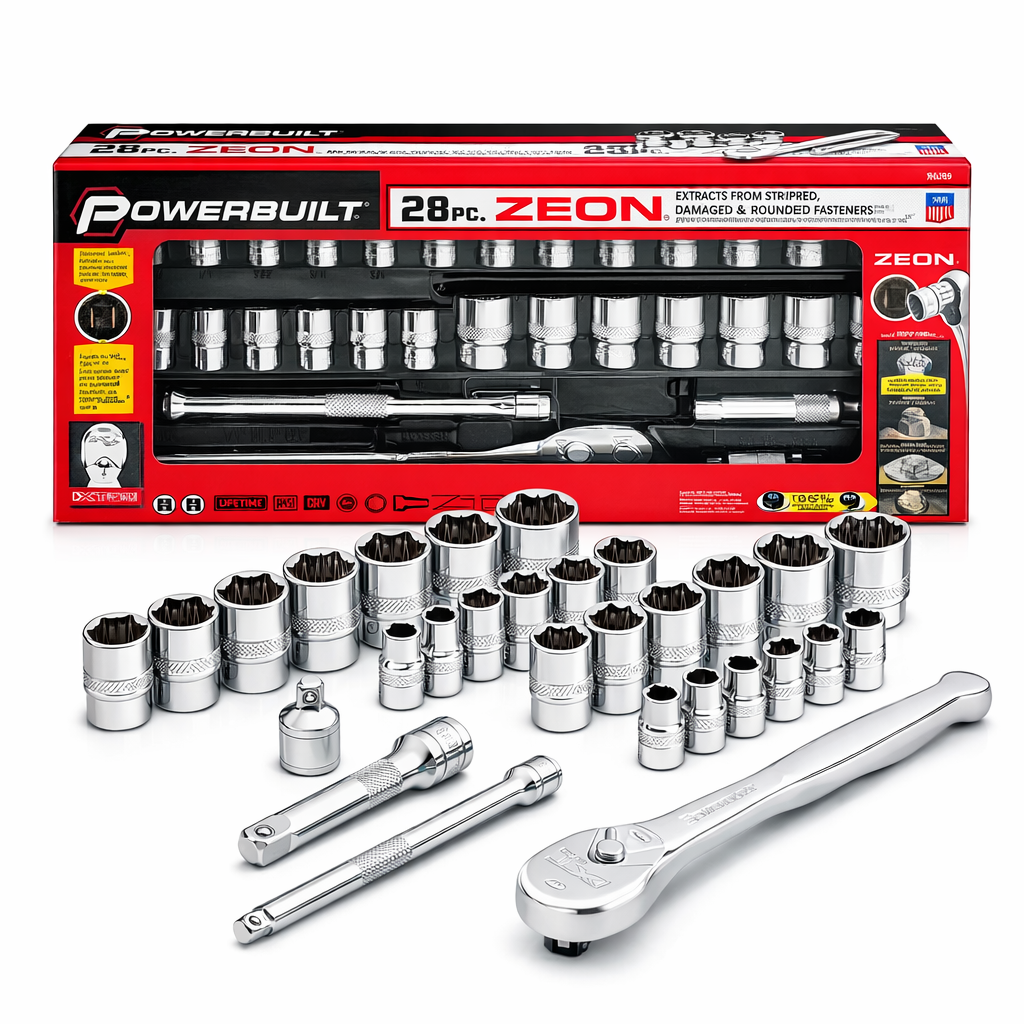 28 Piece 1/4 Inch & 3/8 Inch Drive Zeon Socket Set