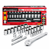 28 Piece 1/4 Inch & 3/8 Inch Drive Zeon Socket Set