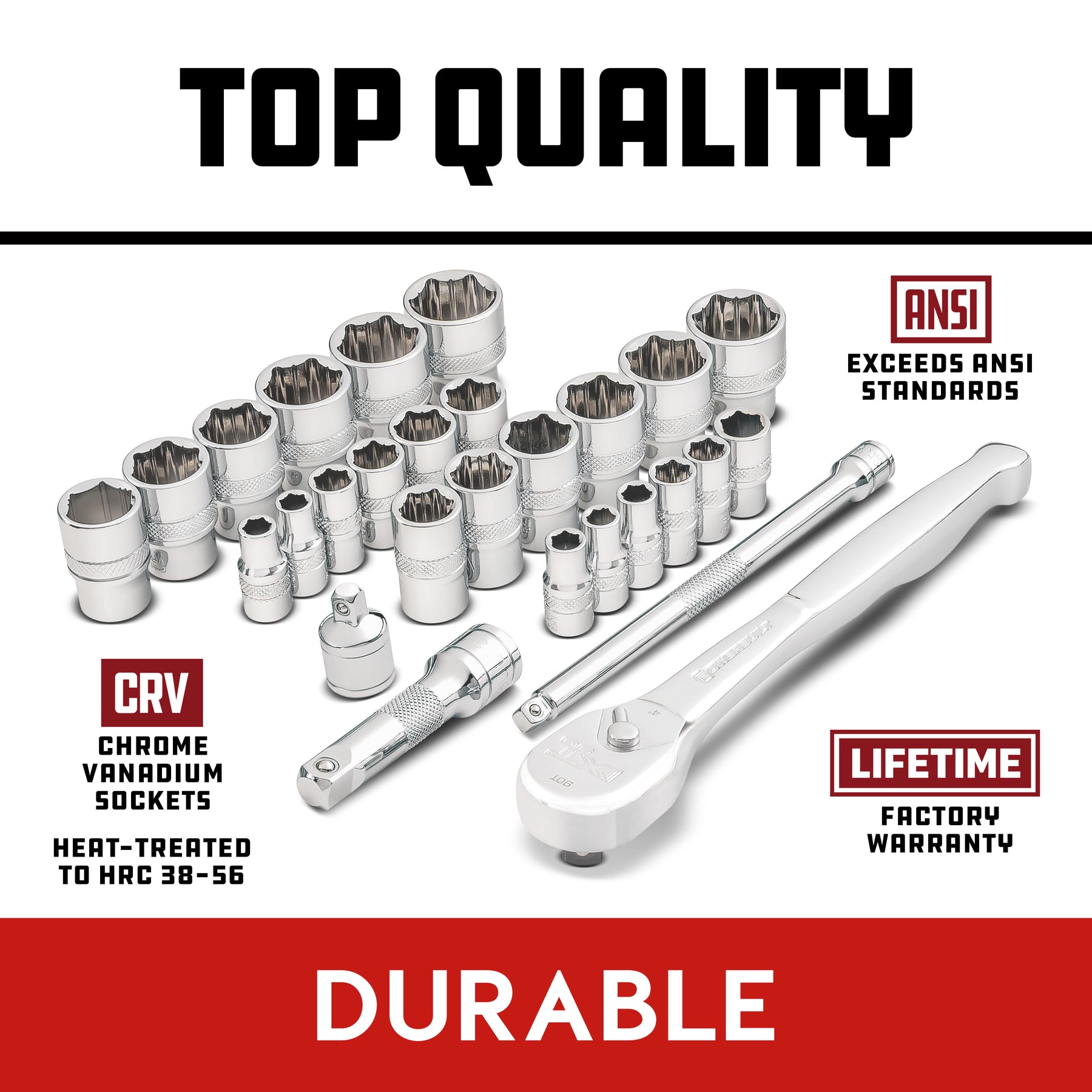 28 Piece 1/4 Inch & 3/8 Inch Drive Zeon Socket Set
