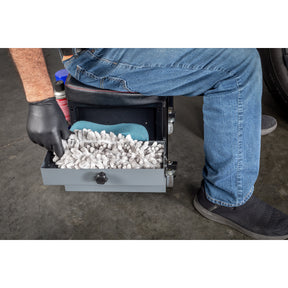 Deluxe Rolling Stool With Expandable  Tool Trays
