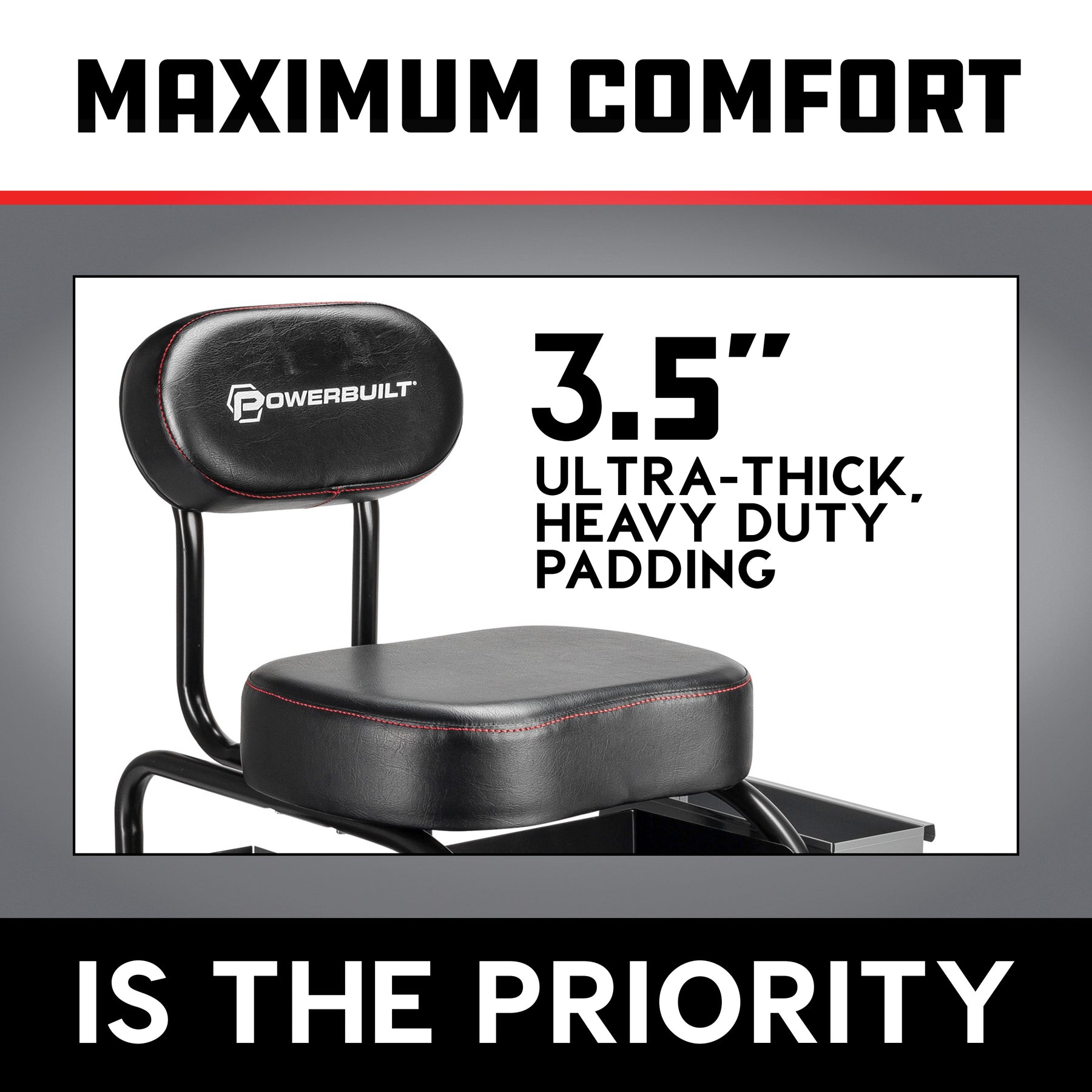 Professional Shop Seat With Expandable Side Trays