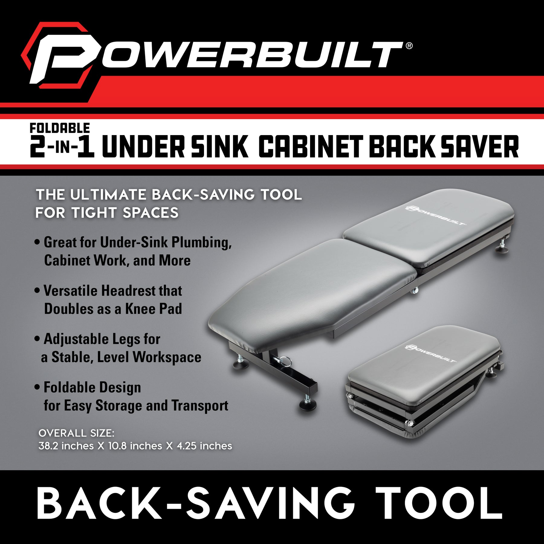Foldable 2 in 1 Under Sink / Cabinet Back Saver