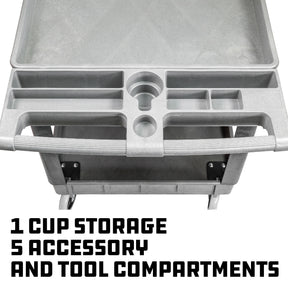 46 Inch x 26 Inch Utility Service Cart with 36 Inch x 24 Inch Tray