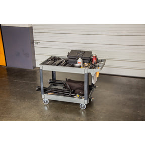 46 Inch x 26 Inch Utility Service Cart with 36 Inch x 24 Inch Tray