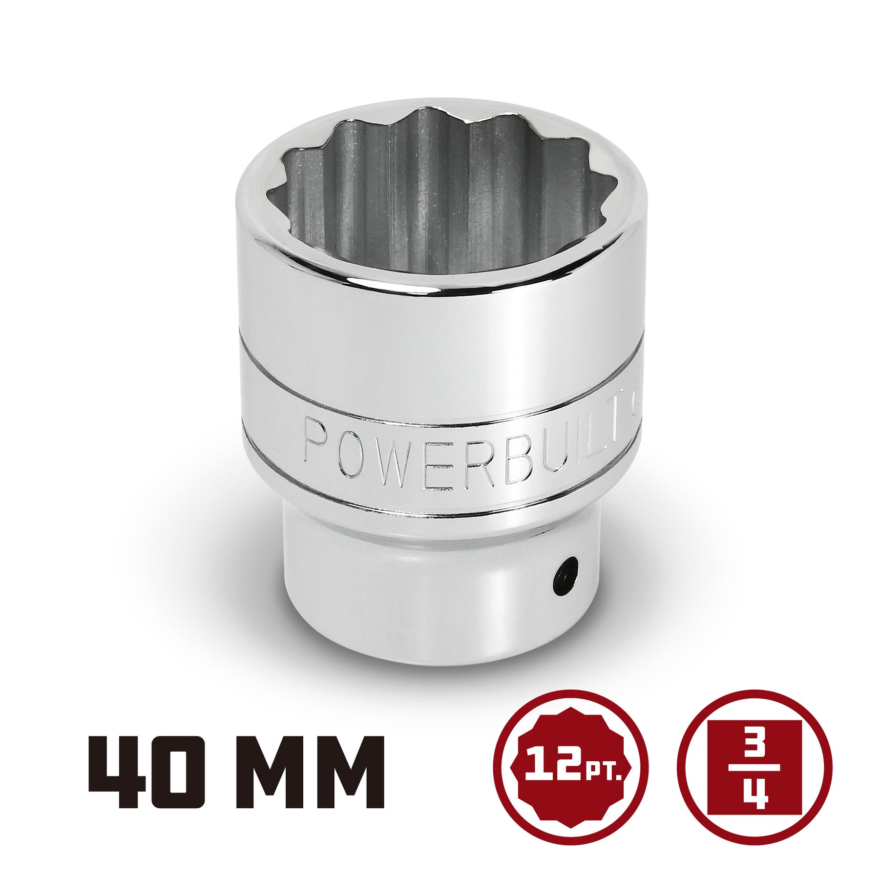 3/4 Inch Drive 12 Point 40 MM Socket