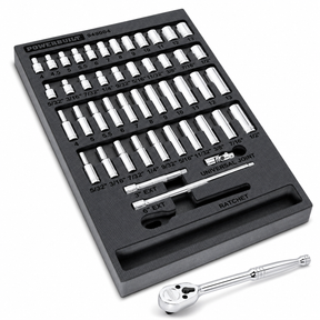 47 Piece Pro Tech 1/4 in. Dr. SAE & Metric Socket Set