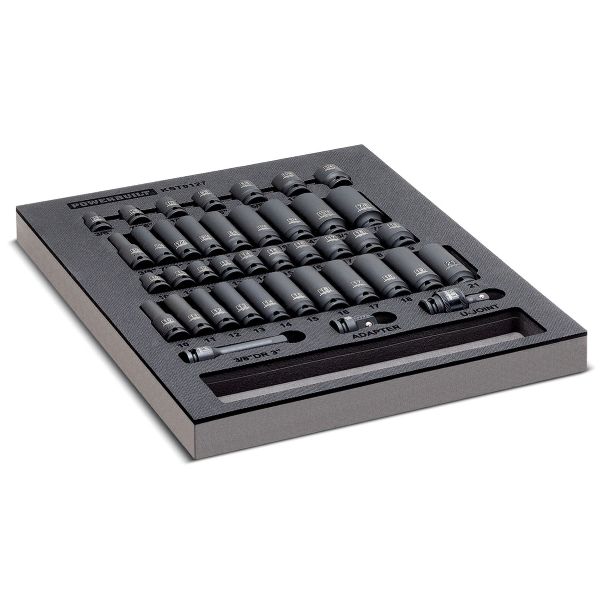 40 Piece Impact Socket Set - 3/8 Inch Drive - 6 Point Z-Drive