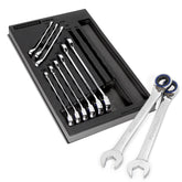11 Piece Pro Tech SAE Reversible Ratcheting Combination Wrench Set