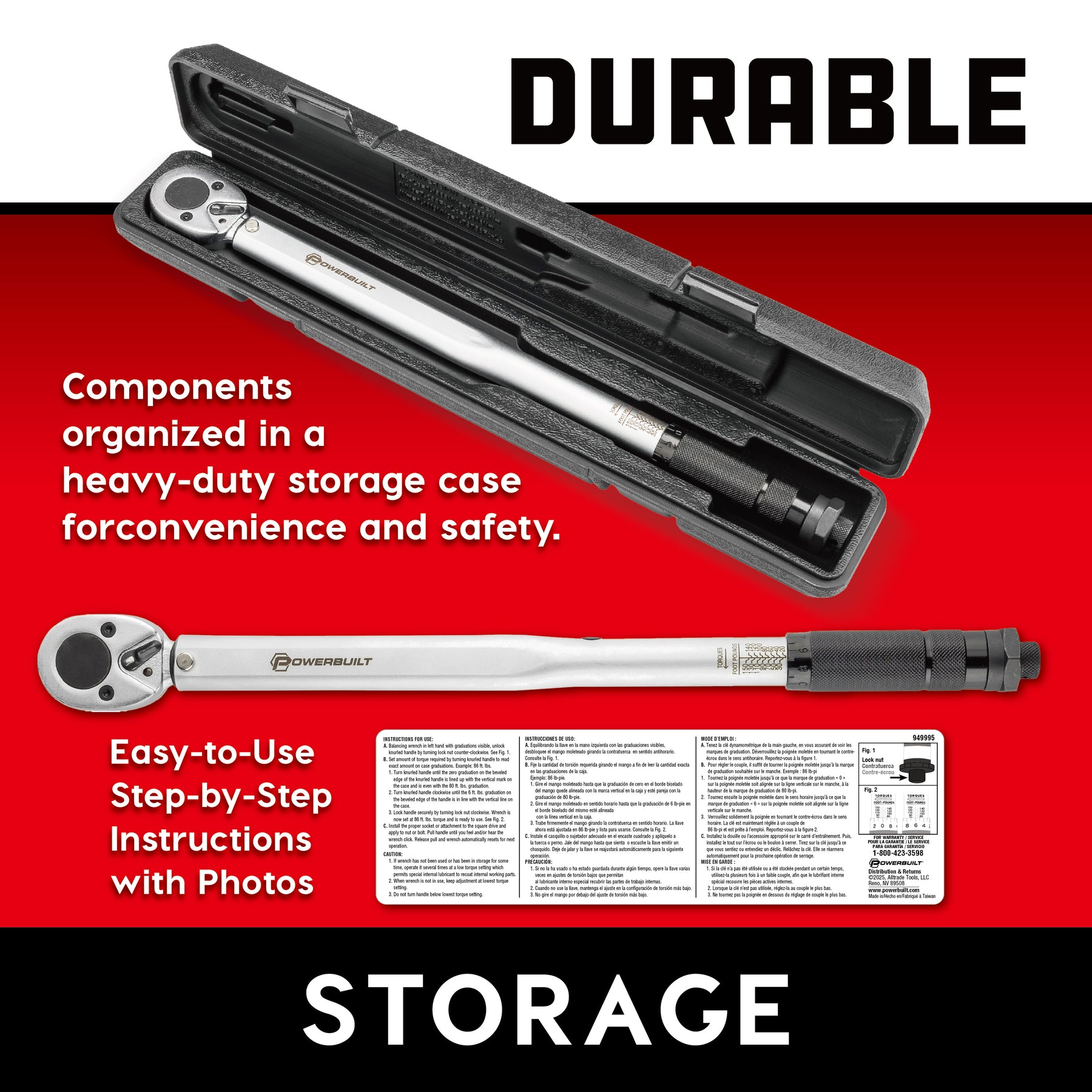 1/2 Inch Drive Screw Type Torque Wrench (20-150  FTLB)