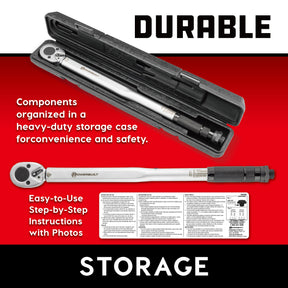 1/2 Inch Drive Screw Type Torque Wrench (20-150  FTLB)