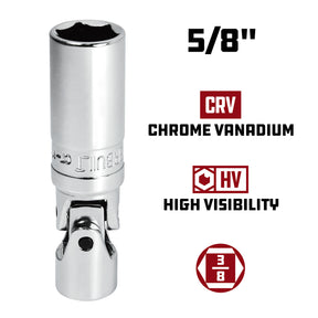 3/8 Inch Drive 5/8 Inch U-Joint Spark Plug Socket
