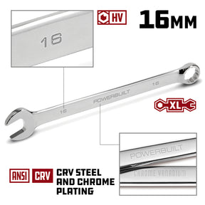 16 MM Fully Polished Long Pattern Metric Combination Wrench