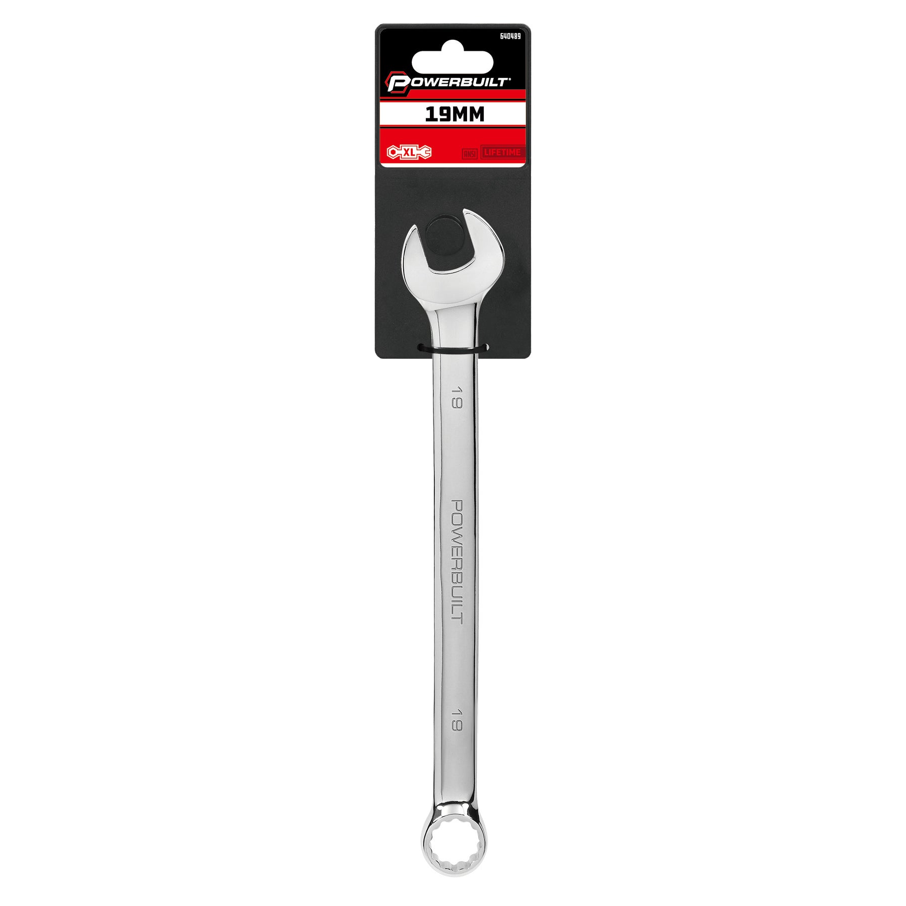 19 MM Fully Polished Long Pattern Metric Combination Wrench