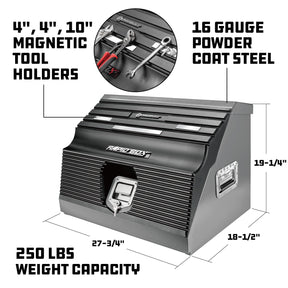 26 in. Rapid Box Slant Front Toolbox Tool with Tool Magnets - Grey