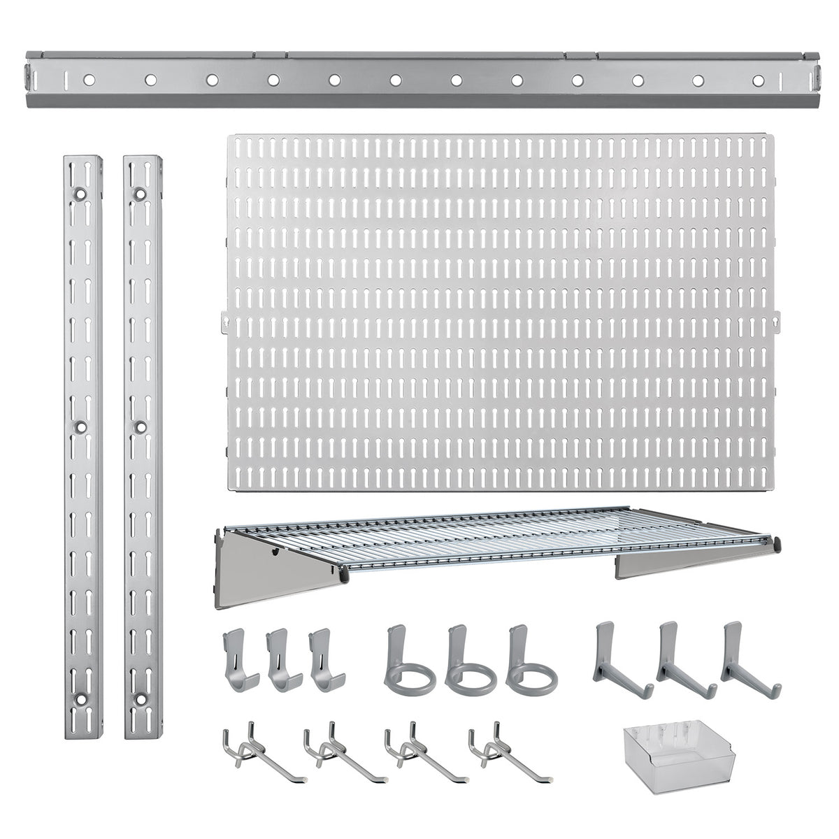 21 Pc. Garage Organizer Wall Storage System with Pegboard, Hooks and Hangers