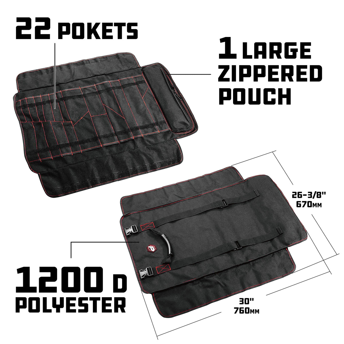 18 Inch 22 Pocket Tool Roll