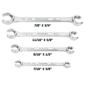 4 Piece SAE Flare Nut Wrench Set