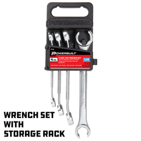 4 Piece SAE Flare Nut Wrench Set