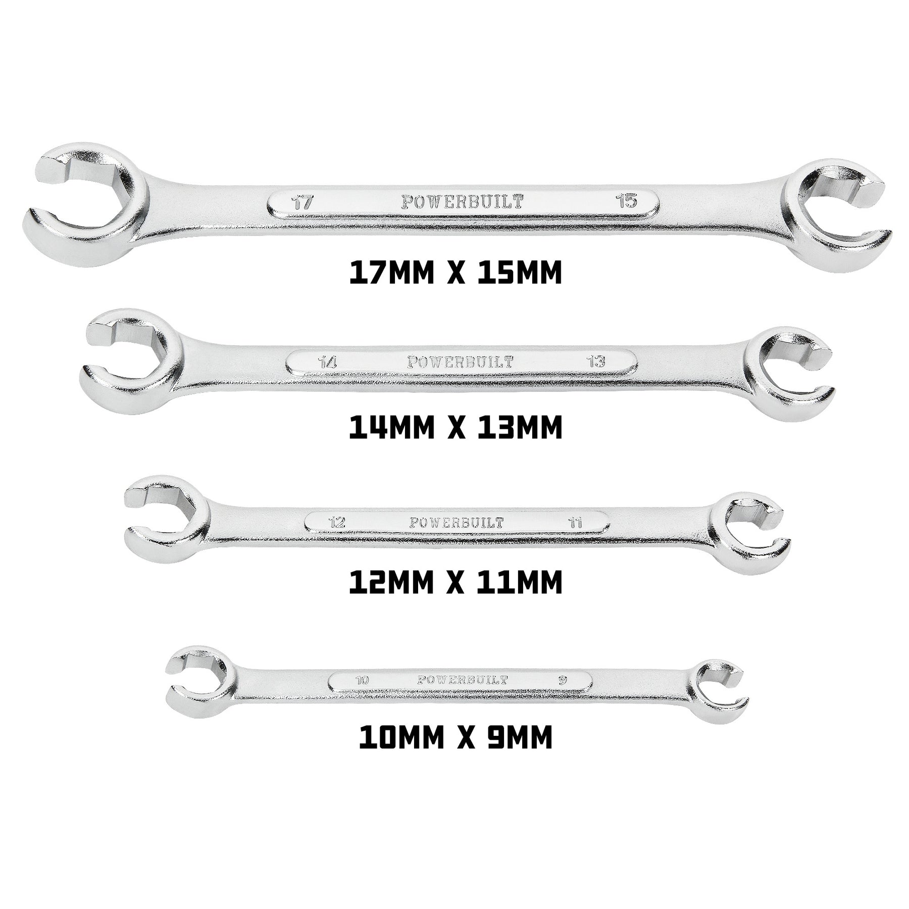 4 Piece Metric Flare Nut Wrench Set