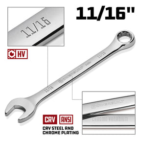 11/16 Inch Fully Polished SAE Combination Wrench