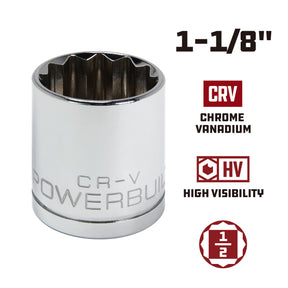 1/2 Inch Drive x 1-1/8 Inch 12 Point Shallow Socket
