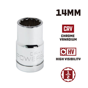 1/2 Inch Drive x 14 MM 12 Point Shallow Socket